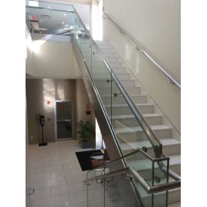 Cheap 10 5+5 MM 553 Clear Tempered Laminated Glass For Staircase Glass With Handrails for sale