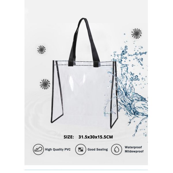 Travel Environmental PVC SHOPPING BAGS / Storage Clear Stadium Bag Cosmetic Bag With Zipper PVC BEACH BAG