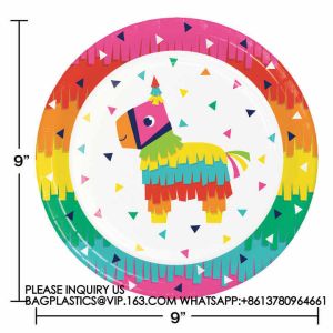 Happy Birthday Party Decoration Set Tie-Dye Disposable Banner Paper Plates