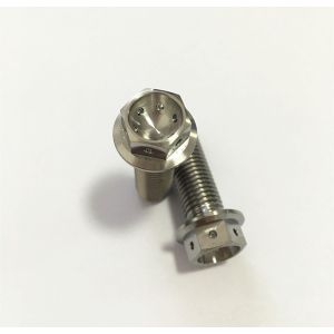 Motorcycle Parts M6 x 1.0 x 30mm Titanium Hex Head RACE Flange Drilled Bolts