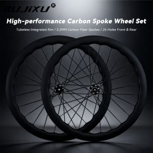 700C 4550mm Carbon Fiber Wheelset with 3.2mm Spokes and Shimano 7-12 Speed Compatibility