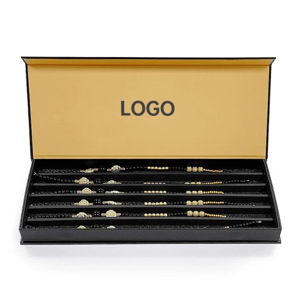 Quality Custom Black Waist Bead Packaging Magnetic Cardboard Closure Gift Box for Custom Sizes wholesale