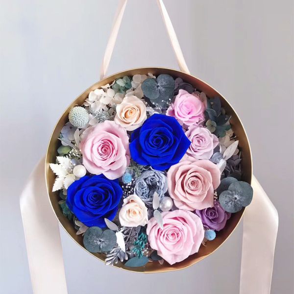 Quality Custom Printed Round Velvet Rigid Flower Favor Boxes wholesale