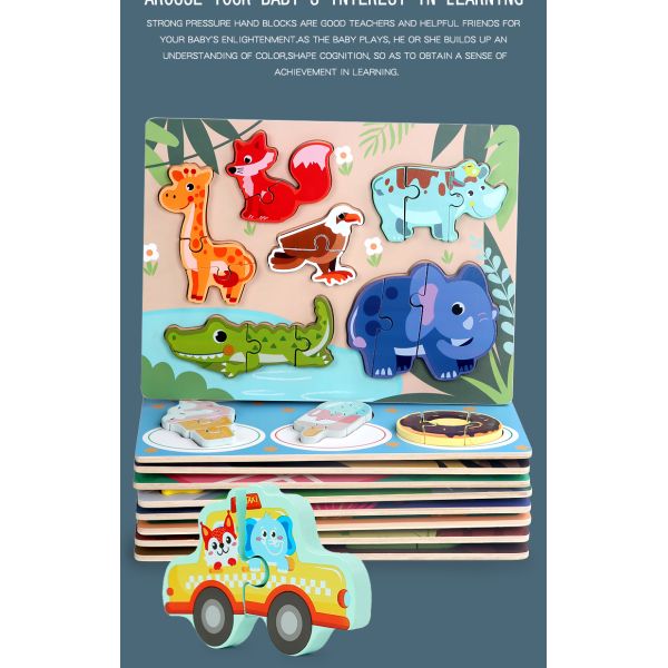 Wholesale Three-dimensional Buckle Scene Puzzle Oem Odm Kids Early Learning Enlightenment Dinosaur Cognition Scratching Board