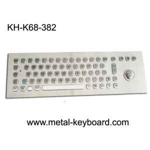 Kiosk Self - Service Terminal Metallic Industrial Keyboard with Trackball , USB