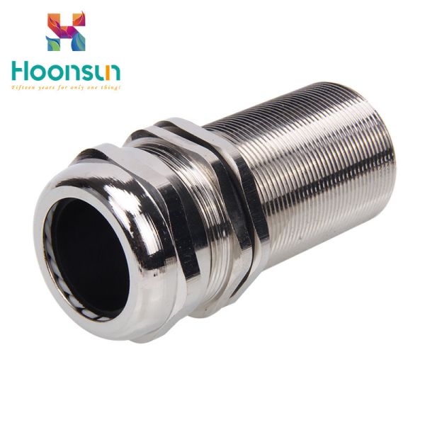 Quality ROHS / CE Approval Brass Cable Gland Longer Thread Nickel Plated Material wholesale