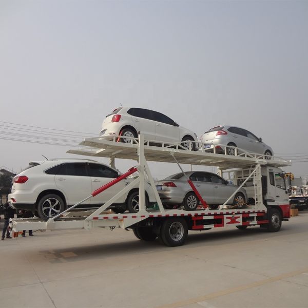 6 Car Capacity Vehicle Car Carrier Hauler Trailer Hydraulic Lifting Double Deck