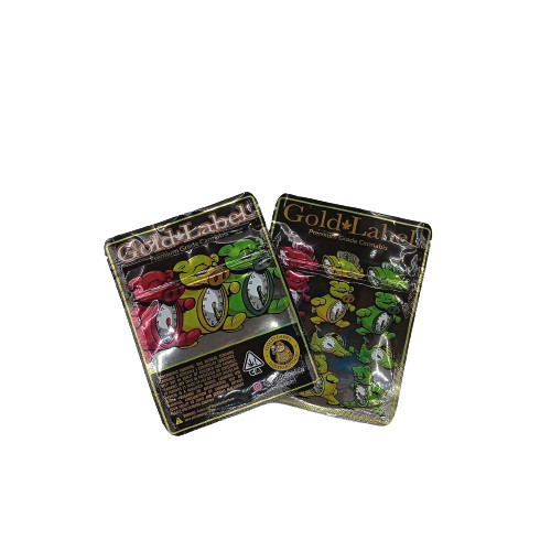 Three Side Sealing Zippered Mylar weed Bags Self Contained Gravure Printing