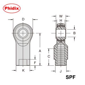 SPM/SPF Series Rod Ends – Self-Lubricating Nylon Raceway with Zinc & Dichromate