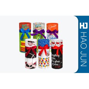 Cheap Full Color Handmade Cardboard Round Boxes With Varnishing / Glossy Surface for sale