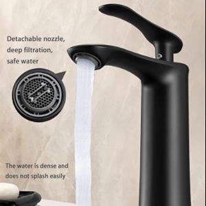 Black Wash Basin Hot And Cold Faucet Bathroom Copper Faucet