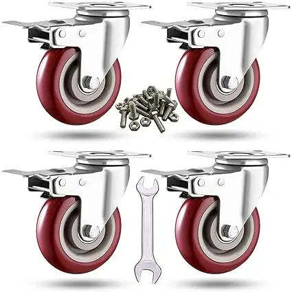 Quality 300Lbs Load Capacity Workbench Casters With Zinc Plated Finish wholesale