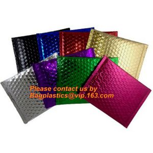 Security Holographic Metallic Foil Bubble Mailers Matte Metallic Rose Gold Self