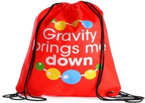 Non Woven Printed Drawstring Bags Custom Printed Handle With Thin Straps