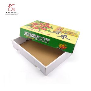 Fruit Packaging CMYK 4C Printing Corrugated Mailer Boxes With Lid 400mm Length