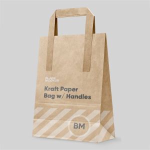 Cheap Custom Printing Shopper Paper Bag Kraft Paper Bags With Handles for sale