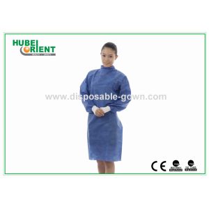 Hospital Use Waterproof SMS Isolation Gown With Knitted Wrist
