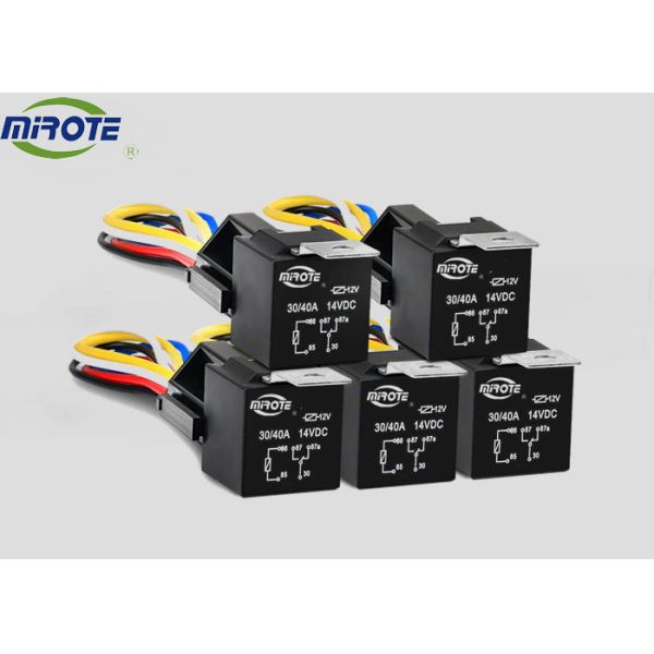 Quality Automotive 12 Volt Electric Relay Mould 5 Pins With Socket Harness 5 Packs Set wholesale