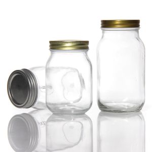 Custom Design 8 Oz 16 Oz Food Storage Container Glass Mason Jar with Lids