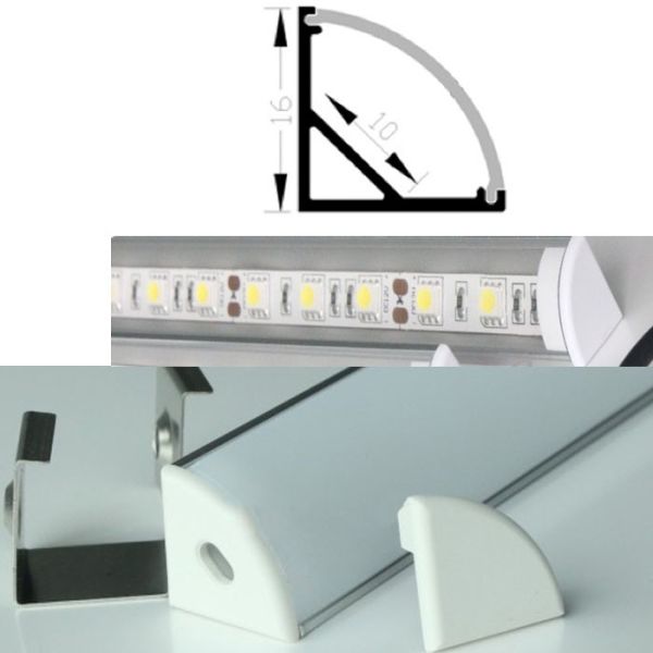 10mm PCB LED strip accessory V shape aluminum profile surface mounted Al channel