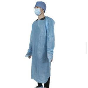 Medical use Waterproof CPE isolation gown disposable hopital CPE apron gowns