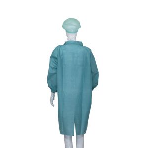 Adult Size Disposable Non Woven/SMS/Tyvek Lab Coats With Snaps Closure