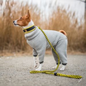 Knitted Fleece Overall Warm Dog Coats Raglan Faux Fur Backing