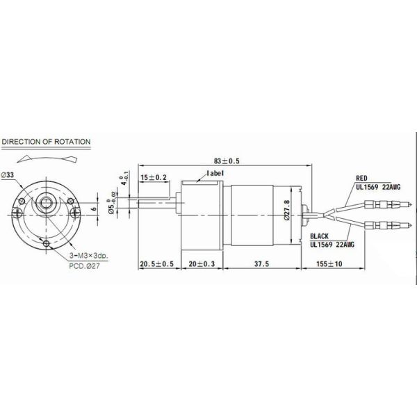 6V~24V 33mm diameter geared dc motors
