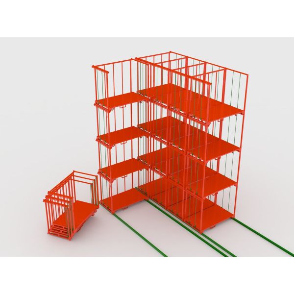Quality Red Orange 30*50mm Upright 150KG Capacity Stackable Stillages wholesale