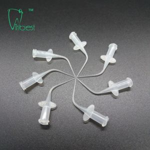 0.25mm Plastic Dental Needles Capillary Tip Long Curved