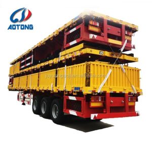 Tri-angle 50tons drop side wall bulk cargo transporting sidewall semi trailer