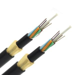 Cheap Outdoor Singlemode Single / Double Jacket Fiber Adss Cable 2km 4km Every Drum 100m Span for sale