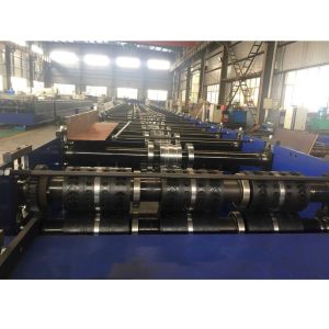 1.2mm Floor Deck Sheet Roll Forming Machine PLC Collaborating Plates 11 * 2kw