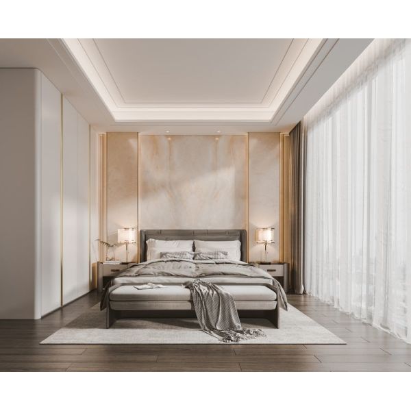 Quality Luxurious Cream White Wardrobe With Gold-Accented Elegance High Durability wholesale