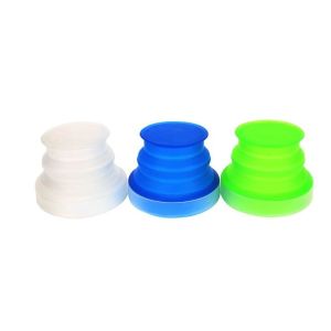 Portable Creative style foldable travel plastic cup with pill case, Random color