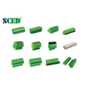 Single Level Pluggable Terminal Blocks Brass Female Connectors Pitch 7.62mm