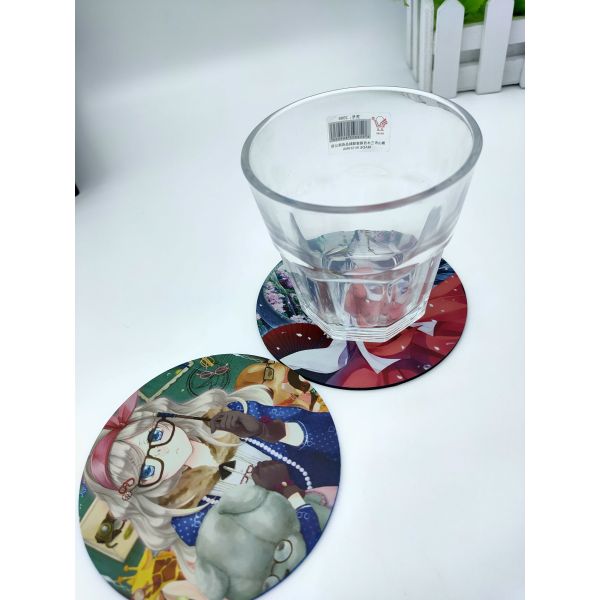 Quality Anti Slip Coffee Table Cup Coaster 2D Design Inkjet Printing wholesale