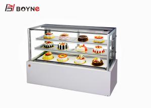 China Anti Noise Refrigerated Cake Display Case Automatic Defrost Desert Cooler Custom Size on sale