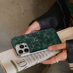 Electroplated Leather Crocodile Pattern Mobile Phone Case Compatible with