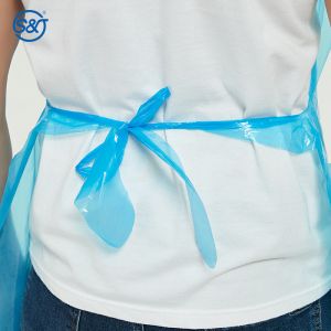 S&J Biodegradable Disposable Aprons 4Color Pe Apron,Waterproof Cooking Aprons