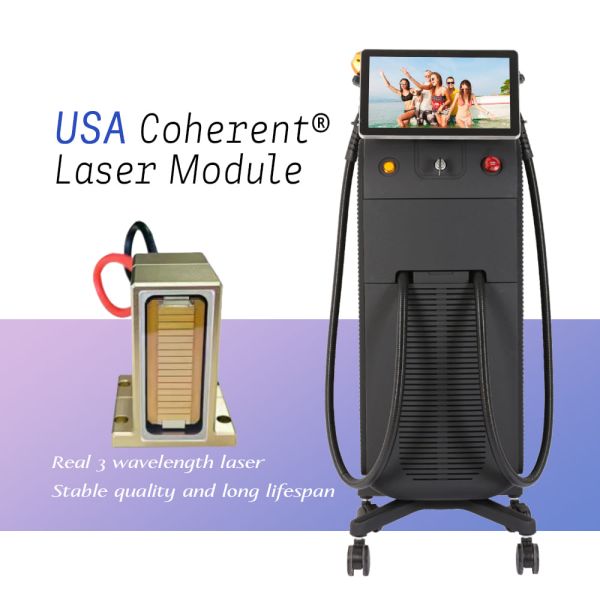 Permanent Alexandrite Laser Hair Removal Machine 1 - 10hz Diode Laser Hair Machine Dual Handle