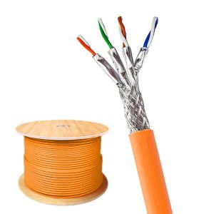 23AWG SFTP CAT7A Cable Orange LSZH Ethernet Cable With 100% Copper 10Gbps 1000FT