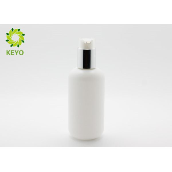 Quality PET Plastic Shampoo Dispenser Bottles White Color 200ml With Silver Pump wholesale