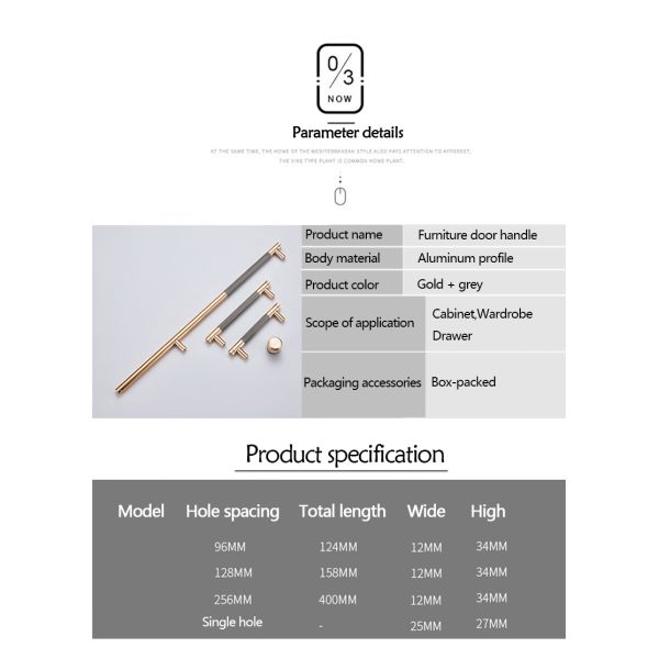 Golden Zinc Alloy Furniture Drawer Handle Pulls Single Hole