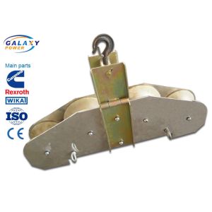 4 Nylon Wheel Cable Wire Rope Pulley Block , 80mm Thickness Wire Pulling Blocks