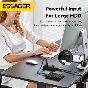 Essager ES-HB04 7-Port USB 3.0 Hub for Laptop PC 5Gbps Data Transfer