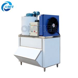 400kg Commercial Ice Flaker Machine With Ice Storage Bin And Siemens PLC Control