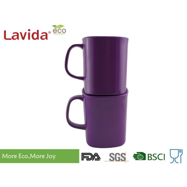 Non - Fragile Purple Large Melamine Mugs Dishwasher Safe BPA Free For Special Events