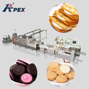 Two Lane Jam Filling Automatic Biscuit Making Machine , Multifunction Sandwich