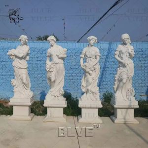 Four Seasons Goddess White Marble Sculpture Ancient Greek Lady Statue Garden
